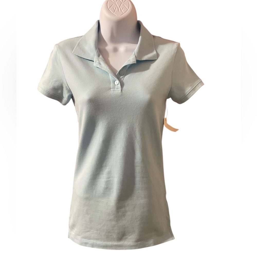 Aeropostale Women's Light Blue Polo Shirt S